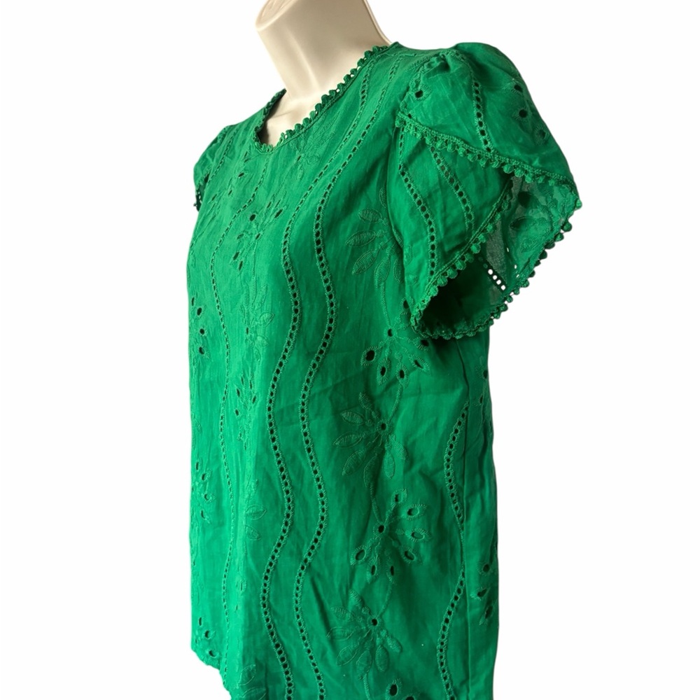 SHEIN Green Eyelet Women’s Top - Small